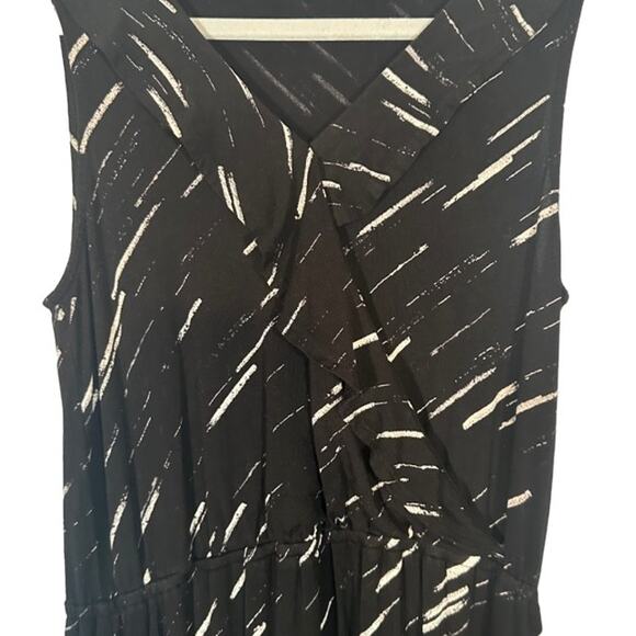 Apt. 9 Black & White Sleeveless V-Neck Side Slit Long Dress Women Sz S - Picture 6 of 12